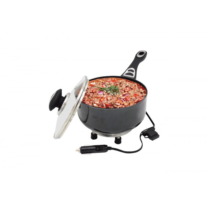 Oală electrică cu capac pentru mașină, 18cm x 8cm, 150W, 12V