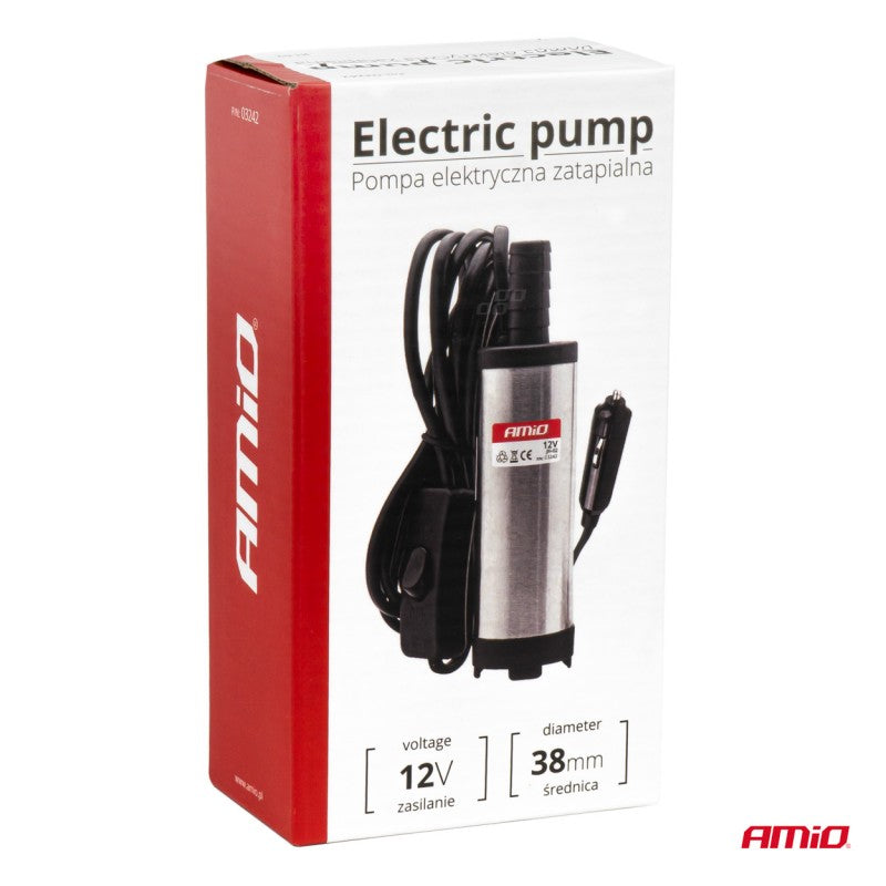 Pompa electrica motorina 12V submersibila diametru 38 mm cu priza bricheta