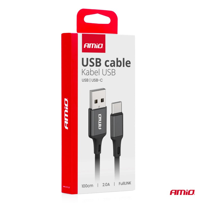 Cablu de încărcare USB-A - USB-C 2A 100cm FullLINK AMIO-03899