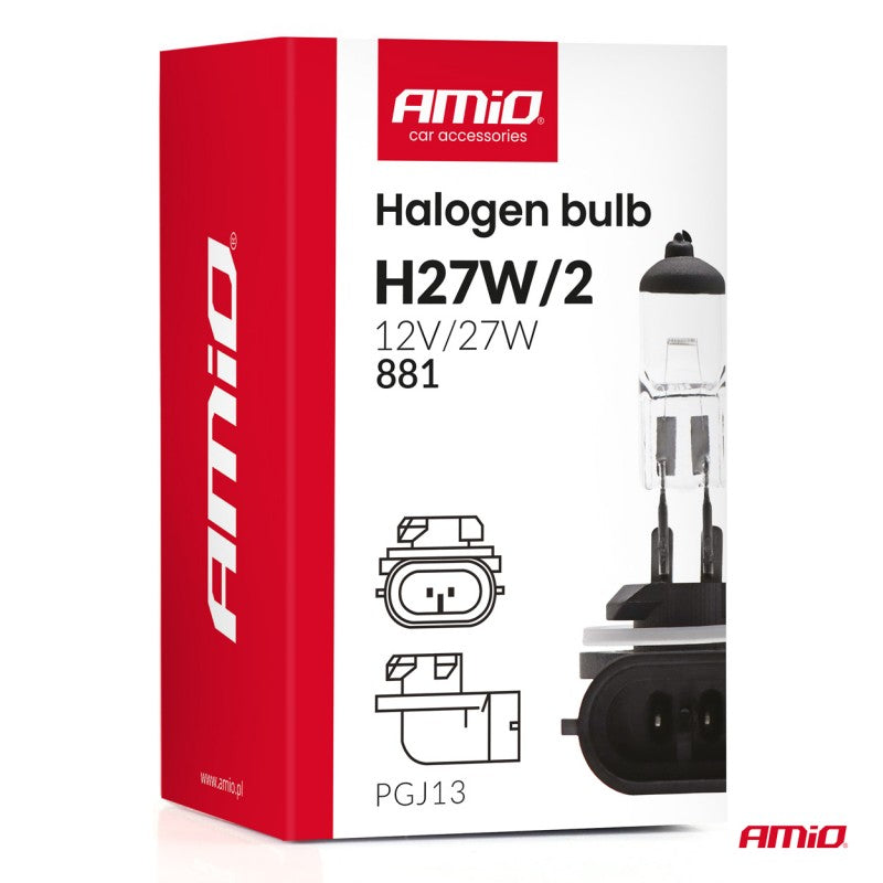 Bec halogen H27W/2 881 PGJ13 12V 27W AMIO-04413