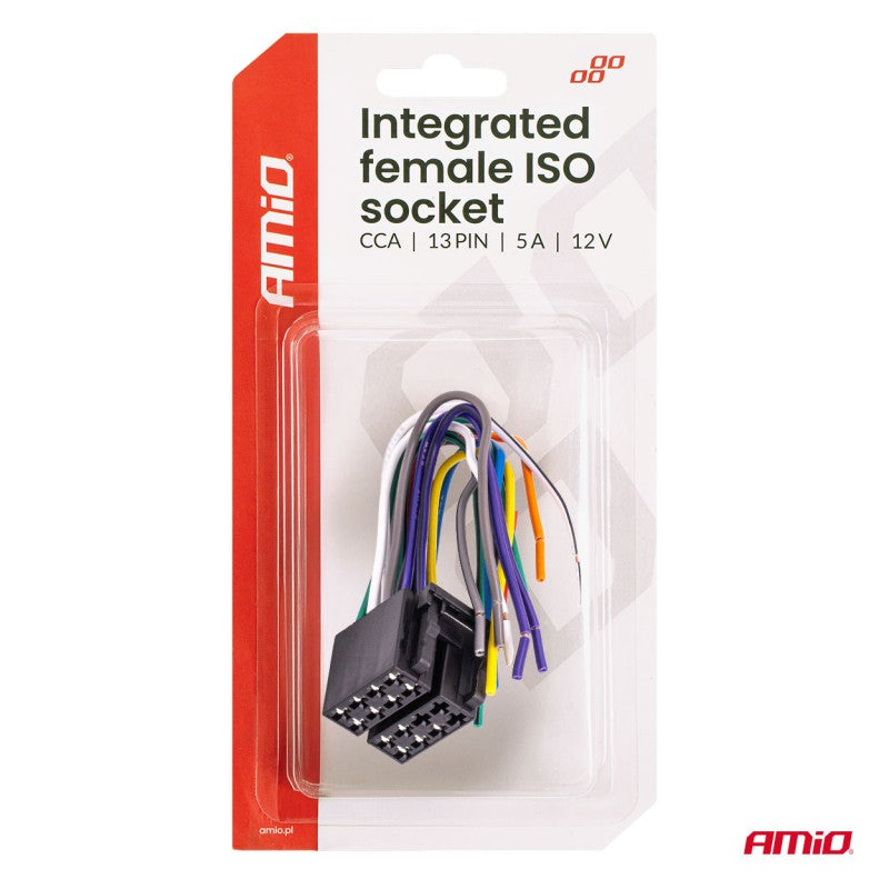 Conector mamă ISO CCA integrat 13PIN 5A 12V AMIO-04441