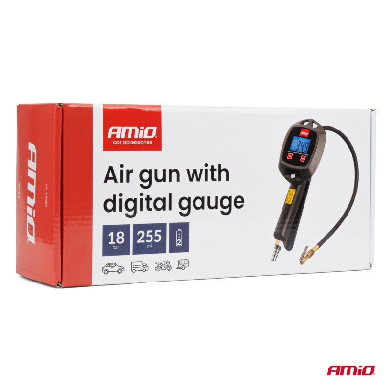 Pistol de umflat cu manometru digital 18 bar AMIO-04482