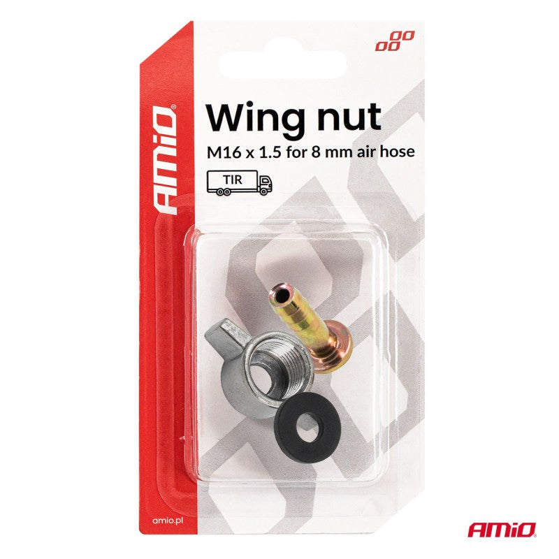 Piuliță compresor fluture M16 x 1,5 pentru 8mm AMIO-04499