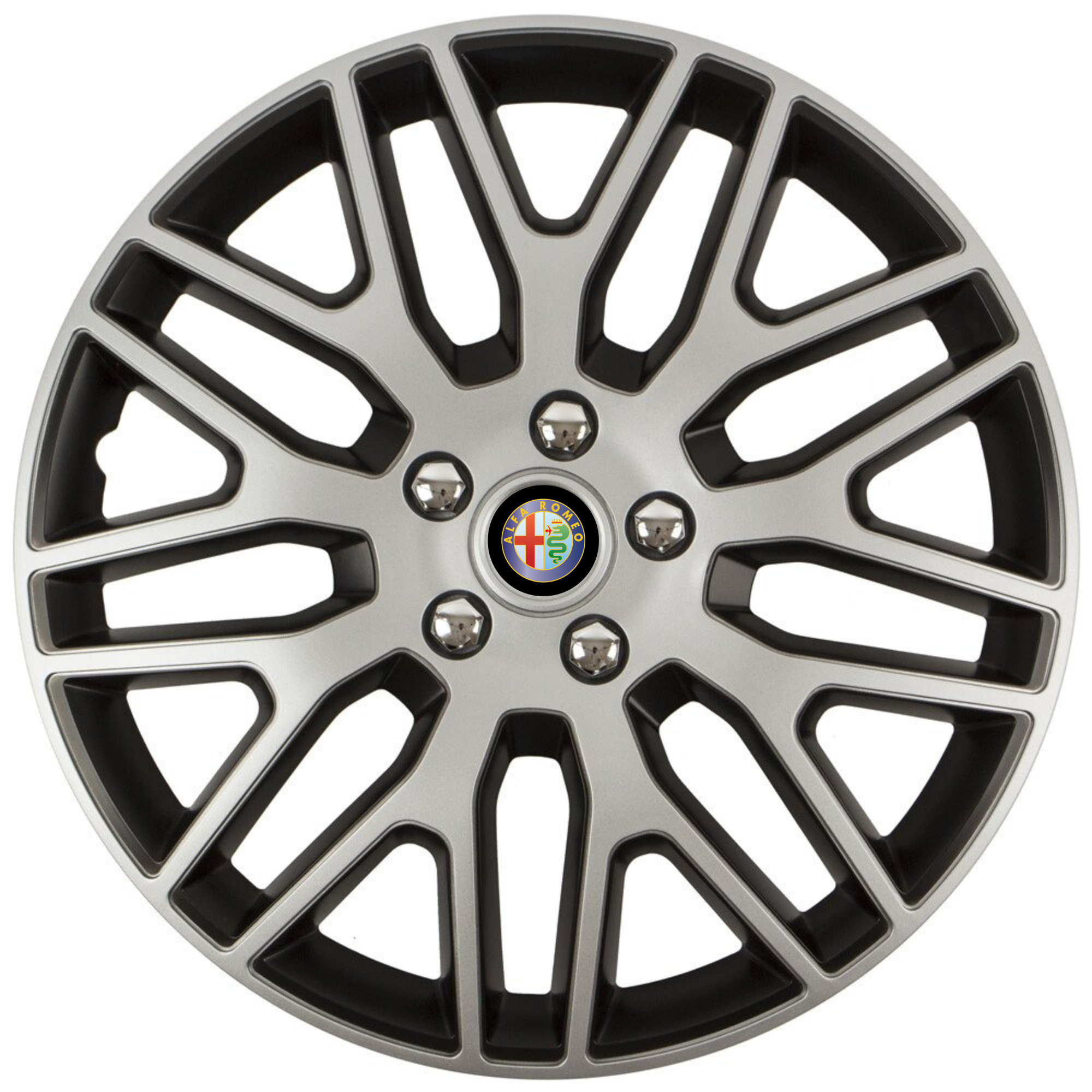 Set 4 Capace Roti 16 inchi (R16) Dakar Gri-Negru, Compatibile Cu Alfa Romeo