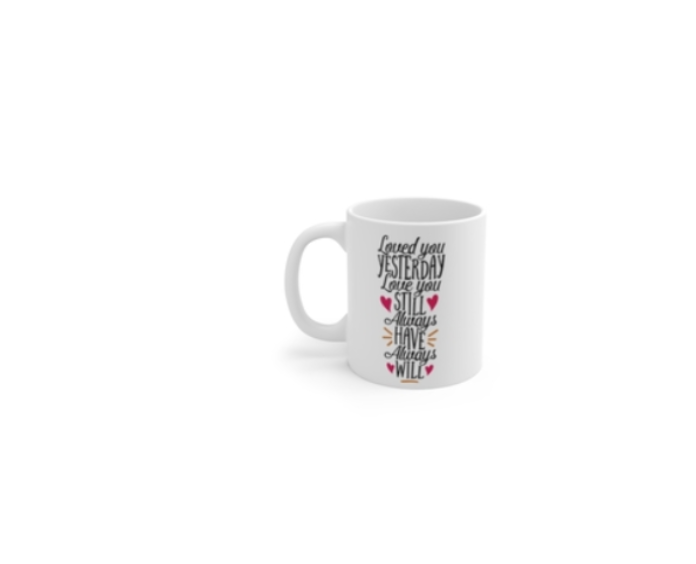 Cana ceramica Loved you yesterday 330 ml