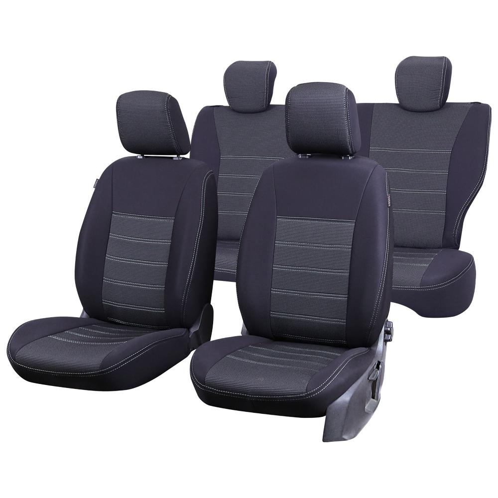 SET HUSE SCAUN UMBRELLA PENTRU AUDI A-4 (B8-8K)SEDAN 2007-2015 (BANCHETA FRACTIONATA) CU TETIERE FATA STANDARD. TETIERE SPATE IN FORMA DE L