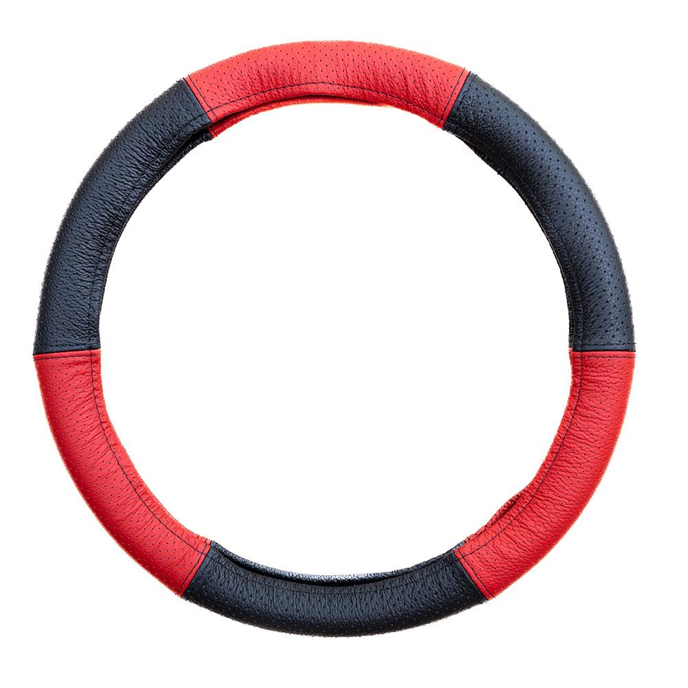 HUSA VOLAN PIELE NATURALA PERFORATA ROSU 37-39 CM
