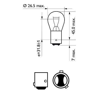 2 db-os féklámpa izzókészlet P21/4W 12V (bliszter) PHILIPS