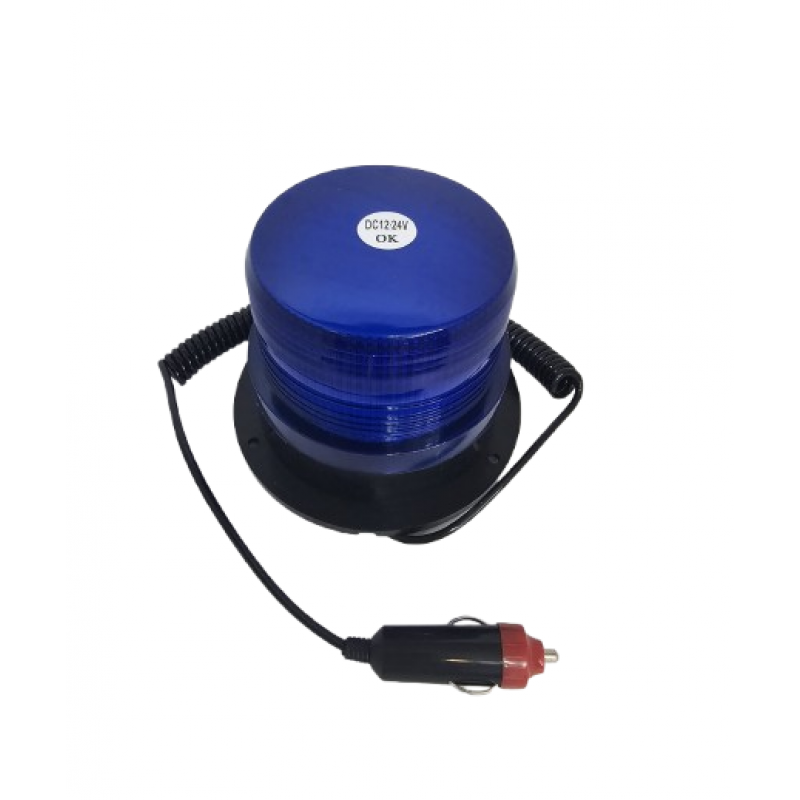 GIROFAR AUTO, LUMINĂ ALBASTRA, MAGNETIC, 12- 24V