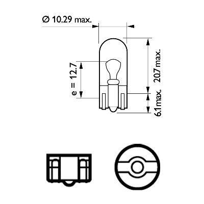 2 DARABOS IZZÓKÉSZLET FOGLALAT NÉLKÜL W5W 12V PHILIPS (bliszter)