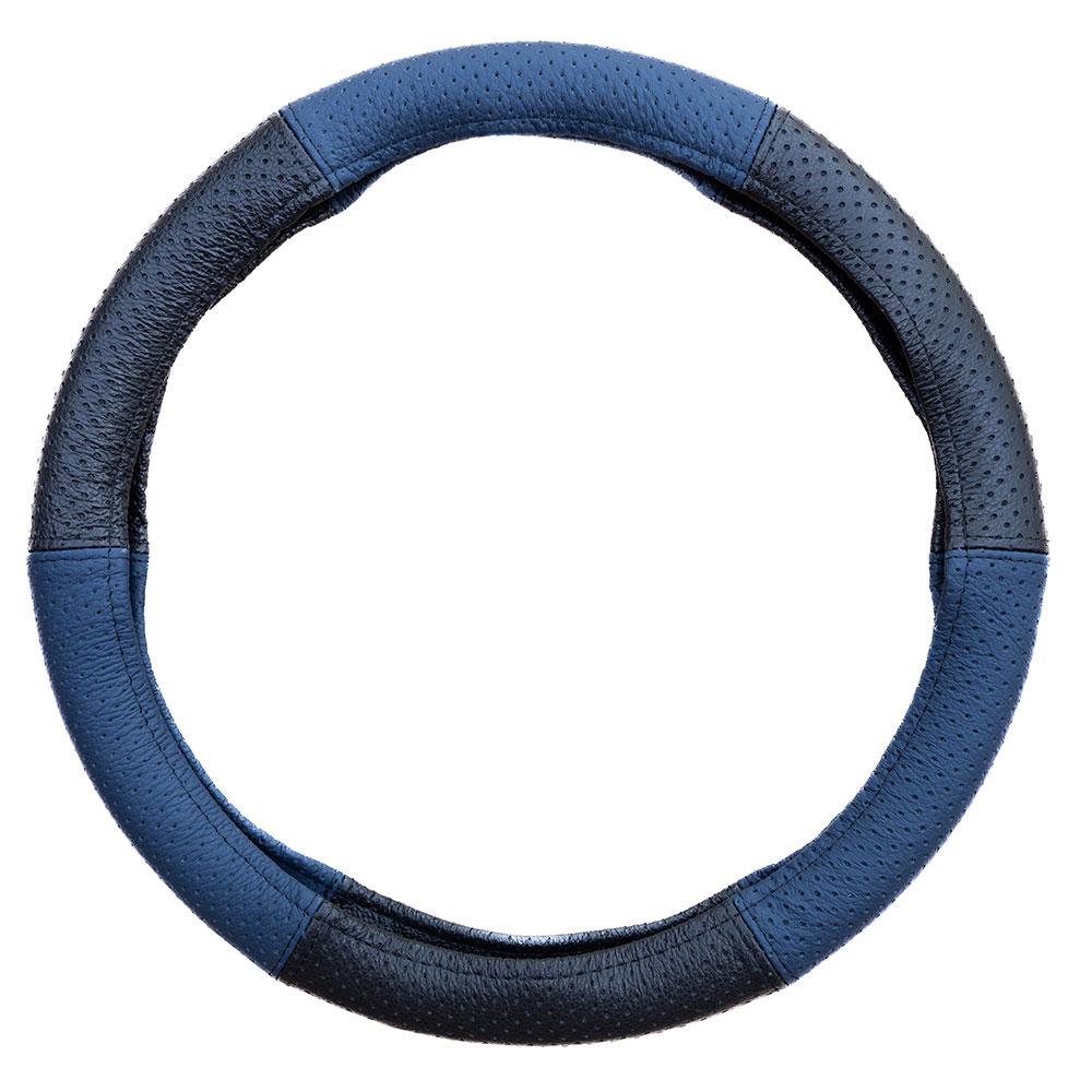 HUSA VOLAN PIELE NATURALA PERFORATA ALBASTRU 37-39 CM