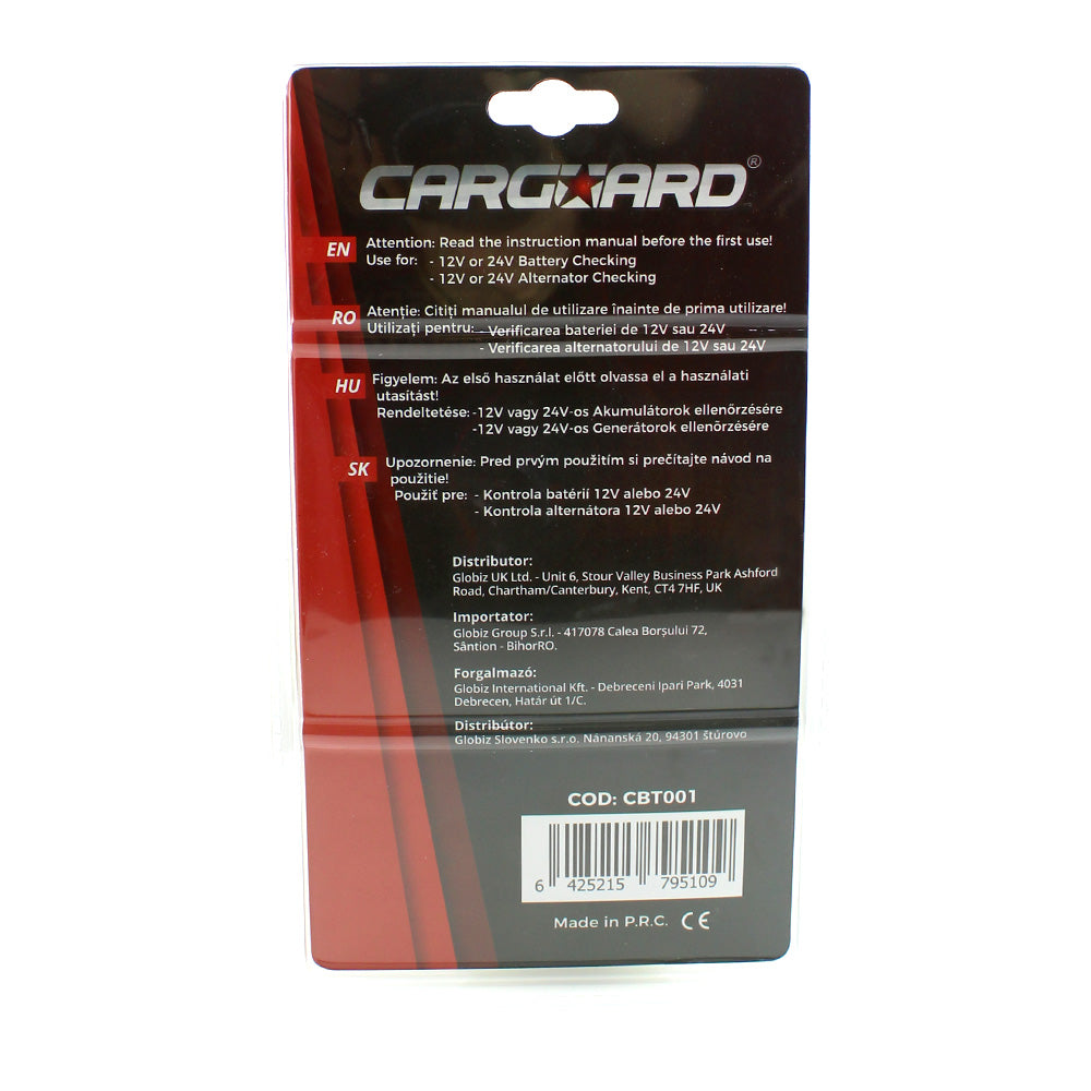 Tester pentru baterie și alternator / 12V – 24V / cu indicatori LED - CARGUARD