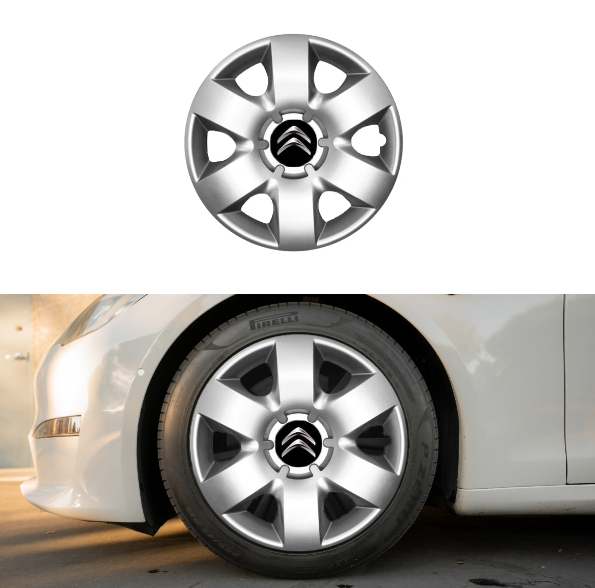 Set 4 capace roti potrivite jantelor de 15 inch compatibile Citroen, Model - 310