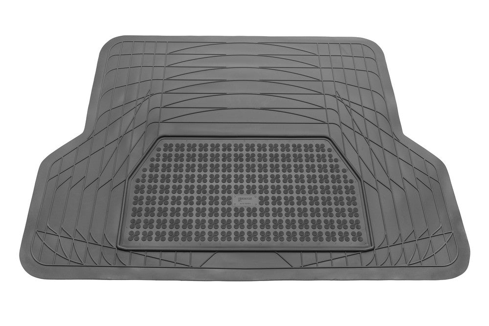 Prémium szürke univerzális csomagtartó tálca szőnyeg - állítható - magasság 112 cm, alsó szélesség 150,5 cm, felső szélesség 124 cm