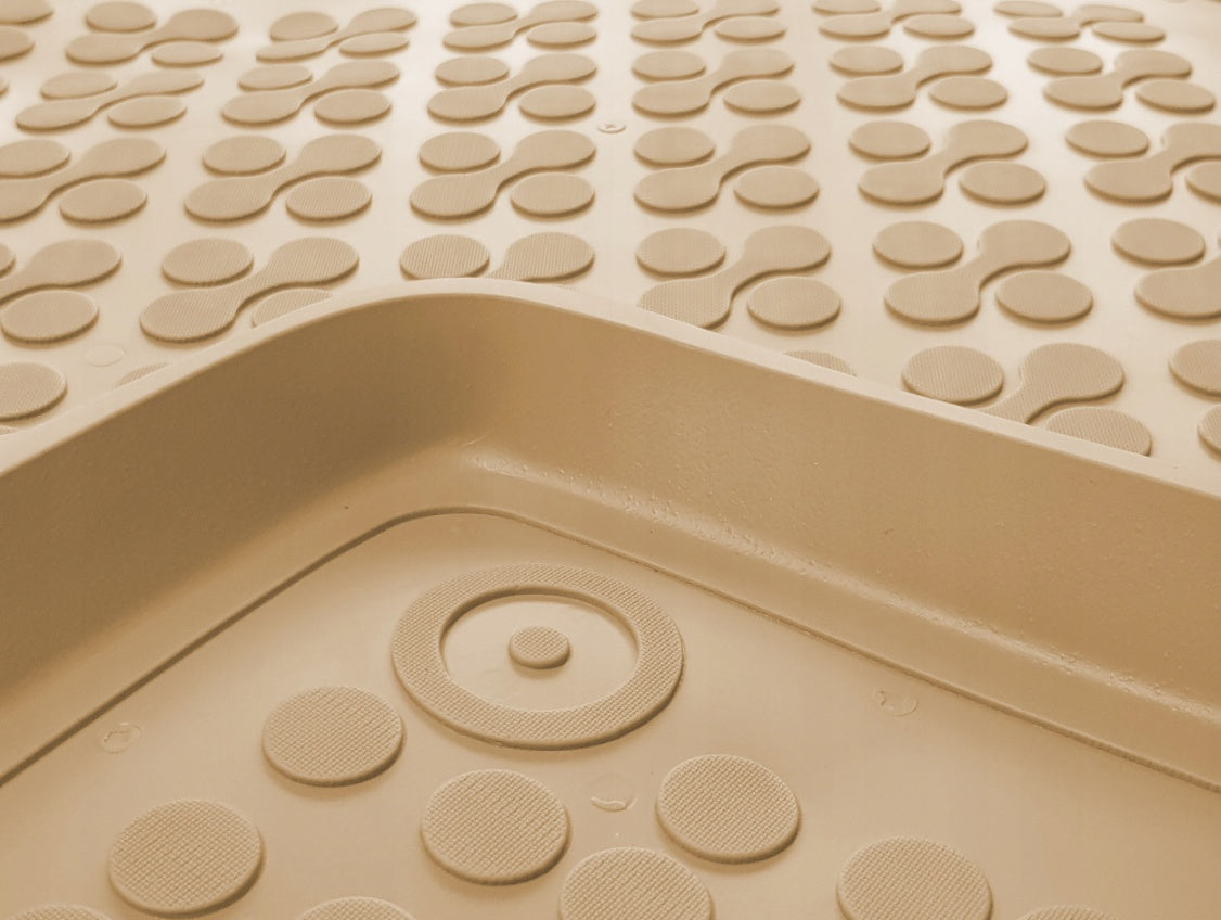 Covorase Presuri Auto Cauciuc Dedicate Bej BMW SERIA 5 G30 Sedan toate modelele inclusiv Mild Hybrid , Hybrid Plug - in , M-SPORT PACK 2016 - 2020, 2020 - 2023 | BMW SERIA 5 G31 Break toate modelele inclusiv Mild Hybrid , Hybrid Plug - in , M-SPORT PACK 2