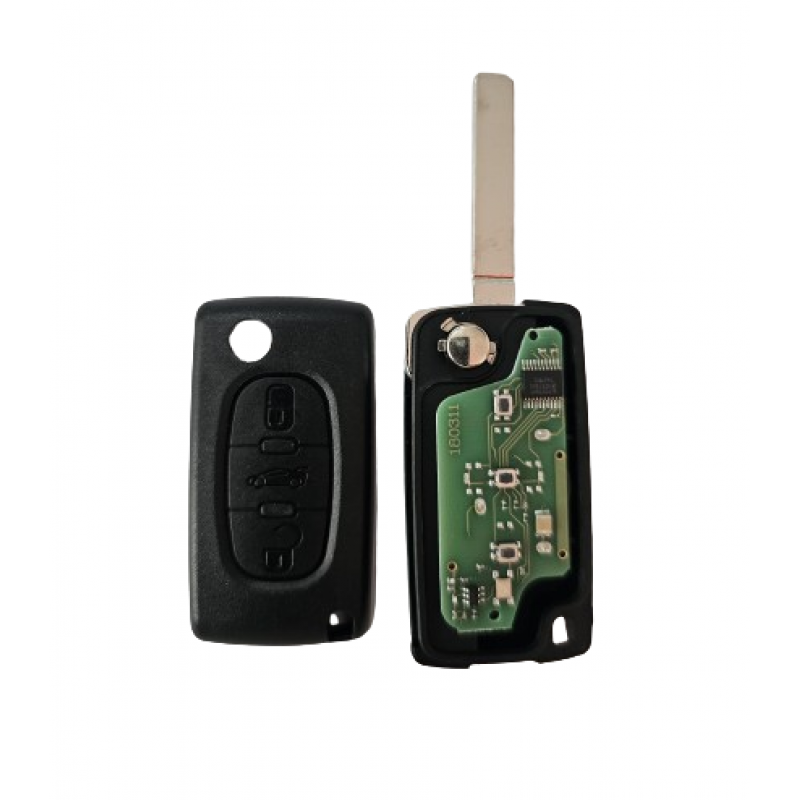 Cheie completa Peugeot 3 butoane cu electronica ASK-0523