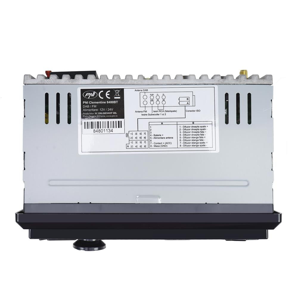 RADIO MP3 PLAYER AUTO DAB SI RDS PNI CLEMENTINE 8480BT 4X45W, 12/24V, CU SD, USB, AUX, RCA, BLUETOOTH SI USB 1.5A