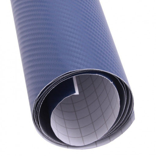 Folie carbon auto 3D, 2 x1.27 m, albastru