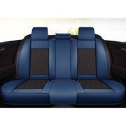 Huse auto premium 5 locuri Carguard Deluxe piele ecologică perforată - albastru închis - negru