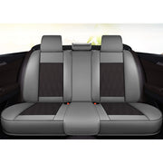 Huse auto premium 5 locuri Carguard Deluxe piele ecologică perforată - gri - negru