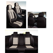 Huse auto premium 5 locuri Carguard Deluxe piele ecologică perforată - negru - crem