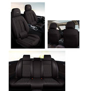 Huse auto premium 5 locuri Carguard Deluxe piele ecologică perforată - negru