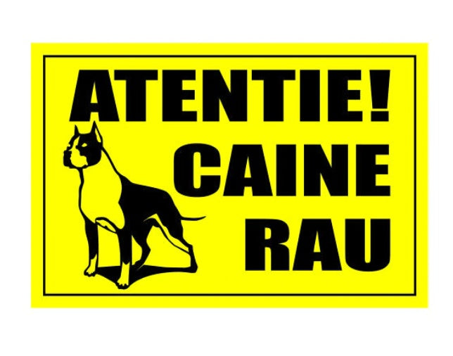 Indicator avertizare "Atentie Caine rau", 20x30cm