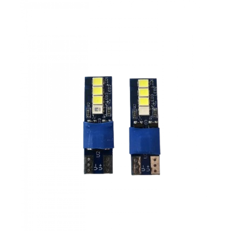 Set 2 becuri auto W5W/ T10- 6 smd-alb
