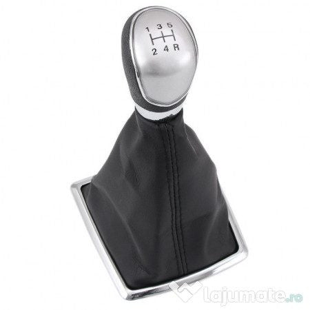 Маншон със топка за скоростен лост, предназначен за Ford Focus II 2004-2012, 5 скорости, сребрист
