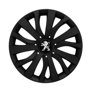 Set 4 capace roti potrivite jantelor de 15 inch compatibile PEUGEOUT, Model - 345 Black Edition