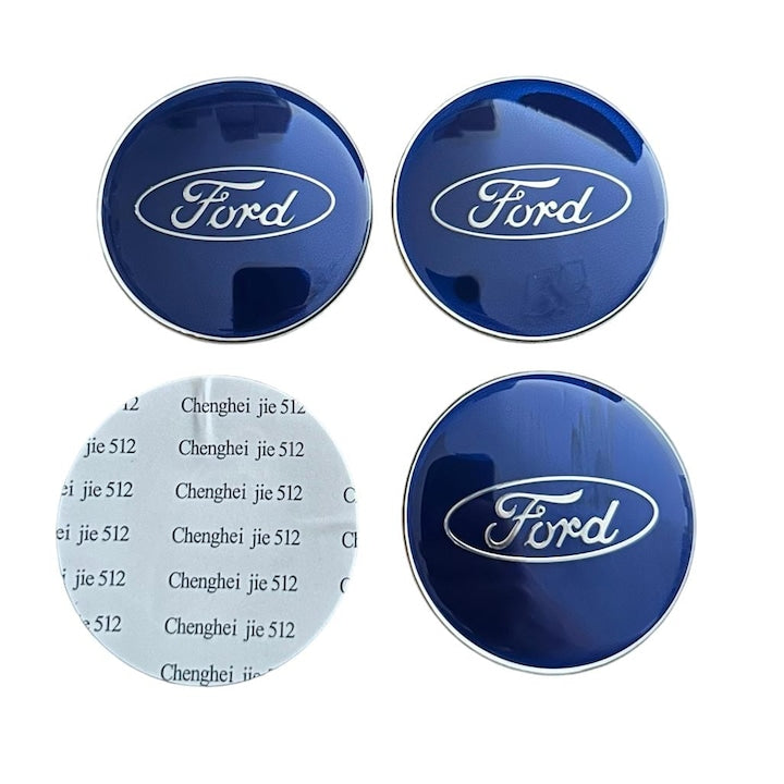 Set 4 capace roti 68mm Ford compatibil/inlocuitor janta aliaj, Albastru