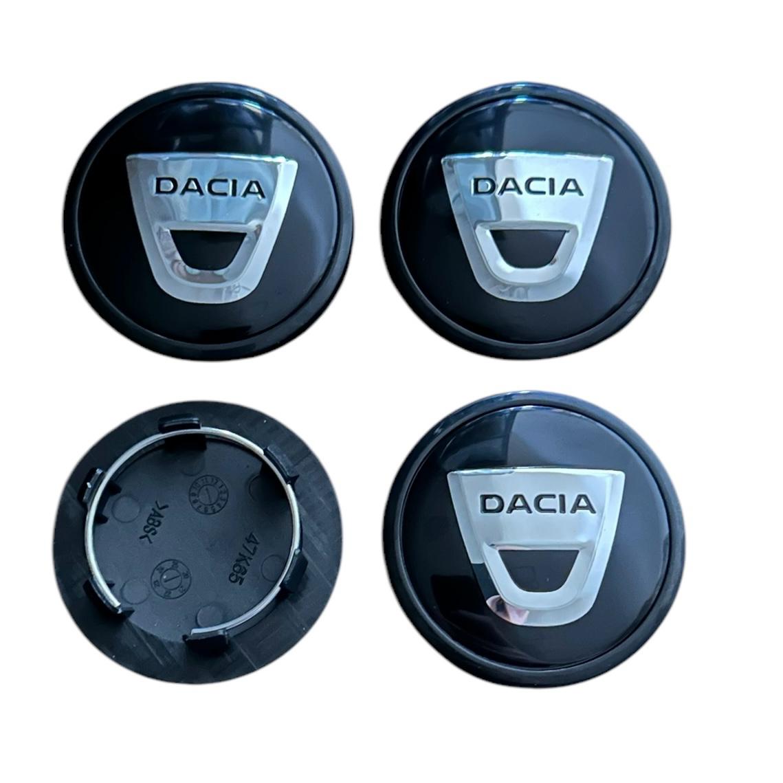 Set 4 capace roti 65mm exterior, 58mm interior Dacia negre compatibil/inlocuitor janta aliaj