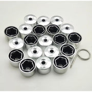 Set 20 capace prezoane pe 17 + cheie de scos capacele, argintii