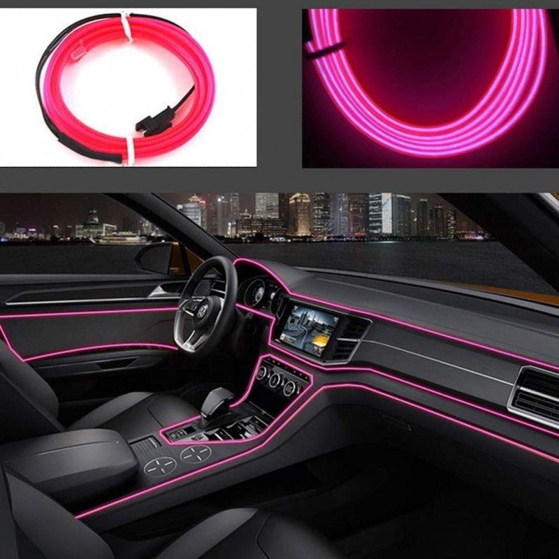 Fir cu neon 5 metri 12V Roz