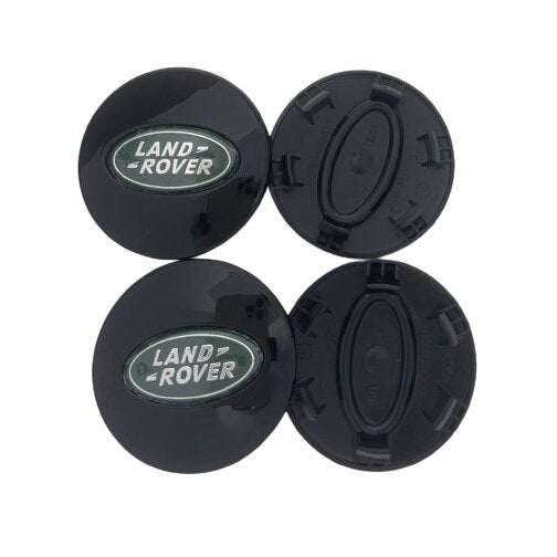 Set 4 capace jante LAND ROVER, RANGE ROVER negru /verde, 62-63mm