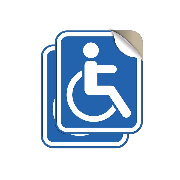 Set 2 stickere Auto, Persoana cu handicap, 8x10 cm