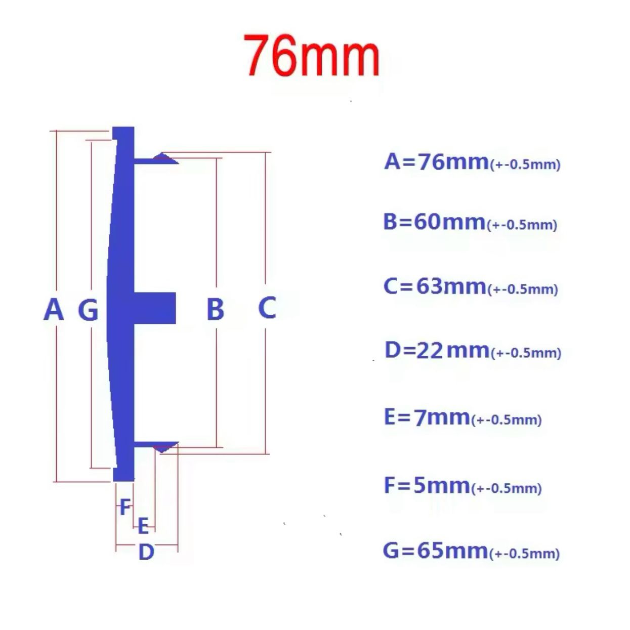 Set 4 capace roti 76mm exterior, 60mm interior Mazda negre compatibil/inlocuitor janta aliaj