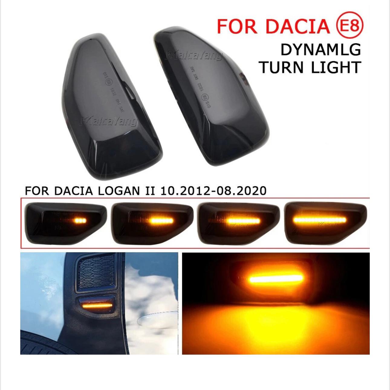 Set 2 x Semnalizare Dinamica Secventiala aripa LED compatibil Dacia Logan II, Logan MCV II, Sandero, Sandero Stepway II, Duster II