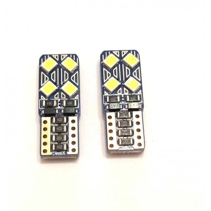 Set 2 becuri auto W5W/ T10-4 Smd- 12V- CANBUS-alb