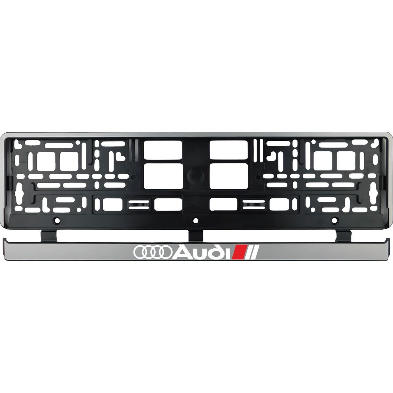 Set 2 bucati, suport numar inmatriculare argintiu Audi II