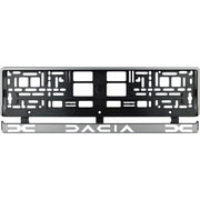 Set 2 bucati, suport numar inmatriculare argintiu Dacia II