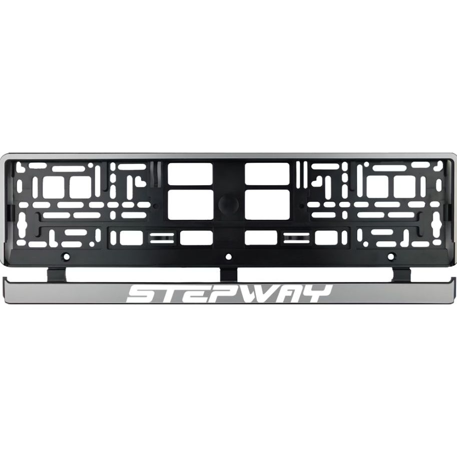 Set 2 bucati, suport numar inmatriculare argintiu Dacia Stepway