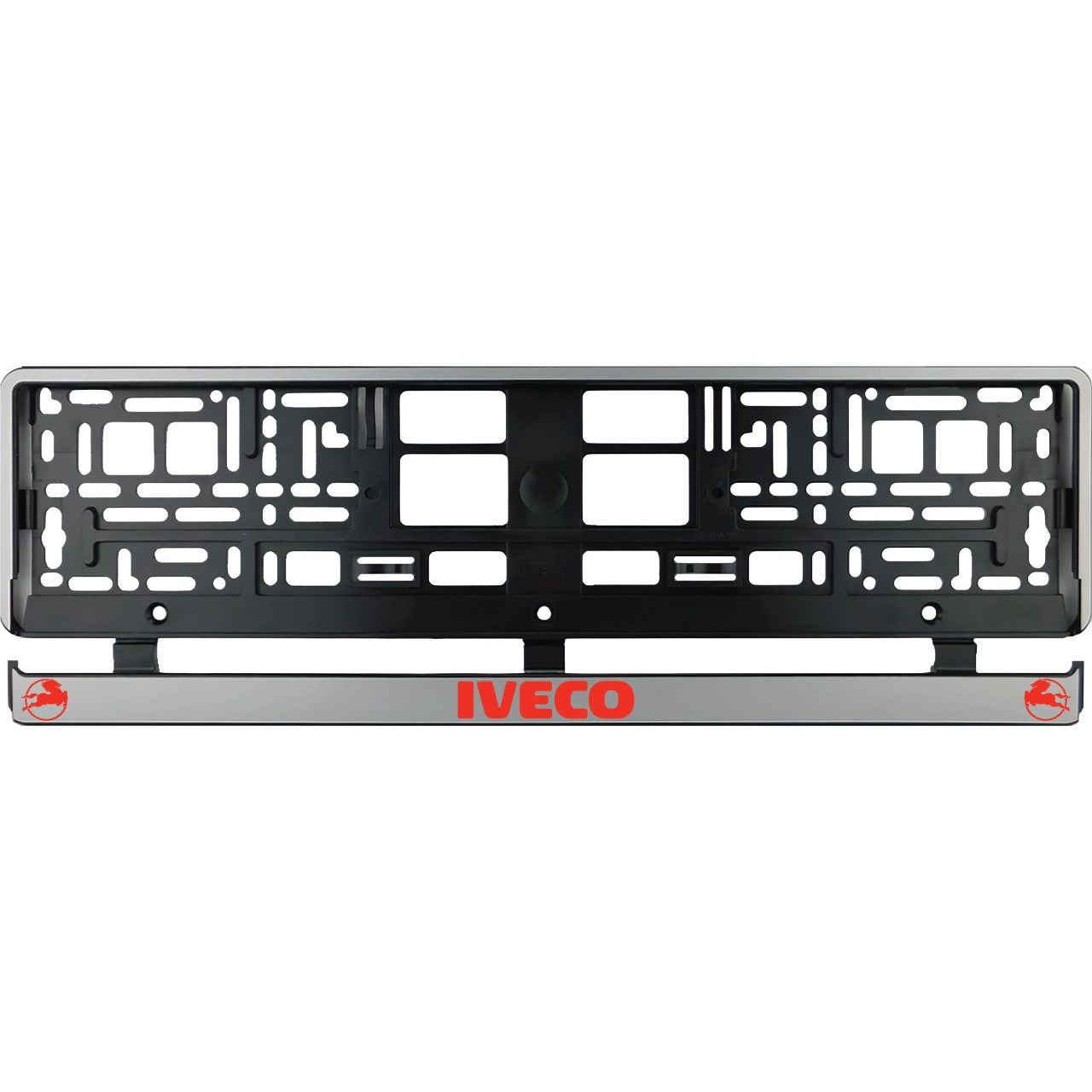 Set 2 bucati, suport numar inmatriculare argintiu Iveco III