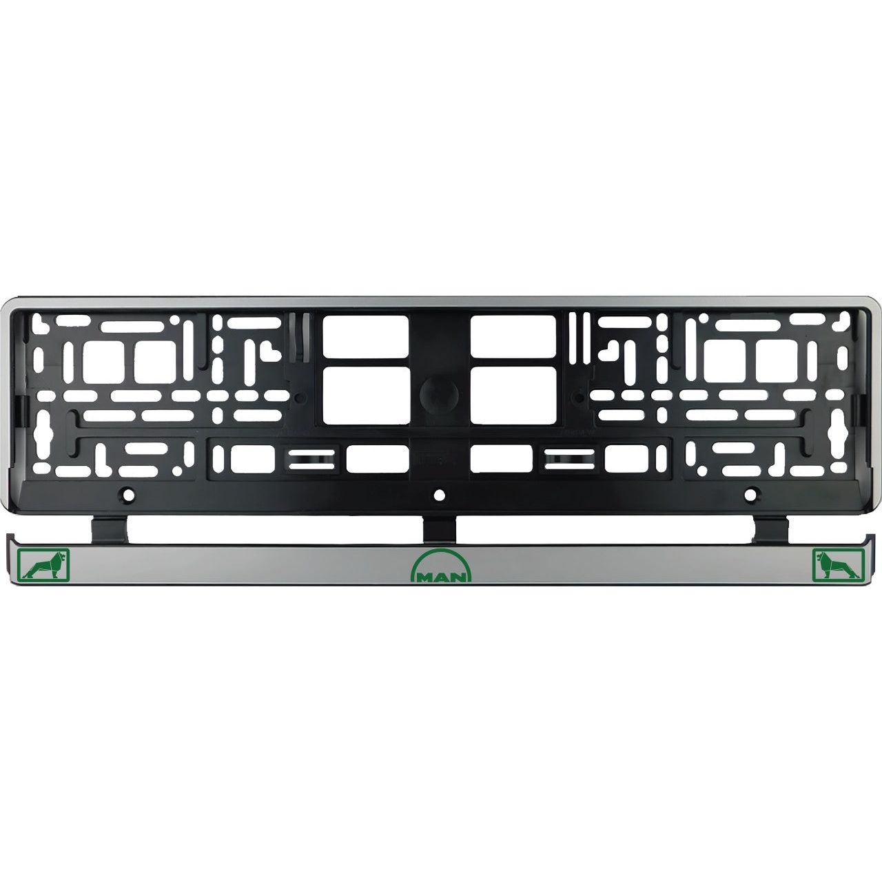 Set 2 bucati, suport numar inmatriculare argintiu MAN V