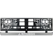 Set 2 bucati, suport numar inmatriculare argintiu Mitsubishi II
