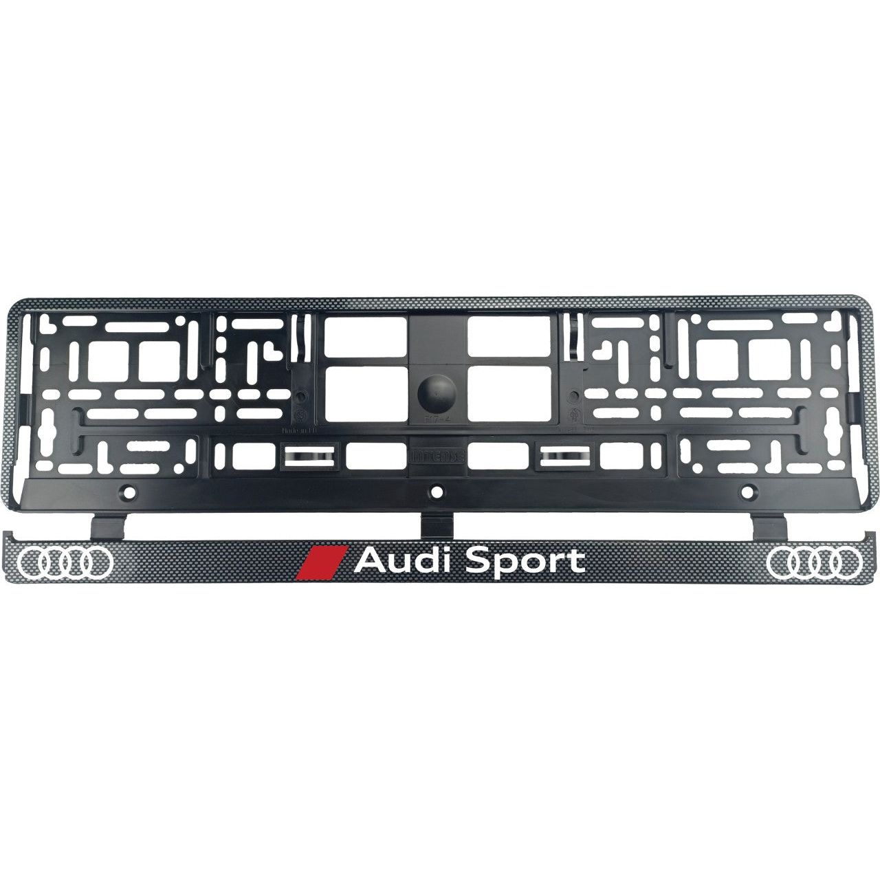 Set 2 bucati, suport numar inmatriculare Carbon, Audi Sport