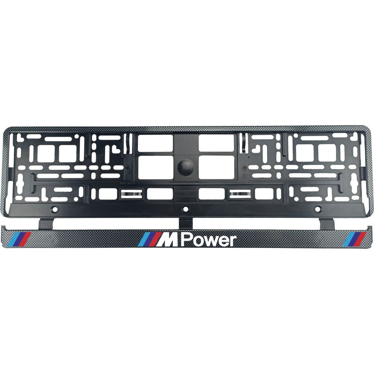 Комплект 2 броя, стойка за регистрационен номер Carbon, BMW MPower