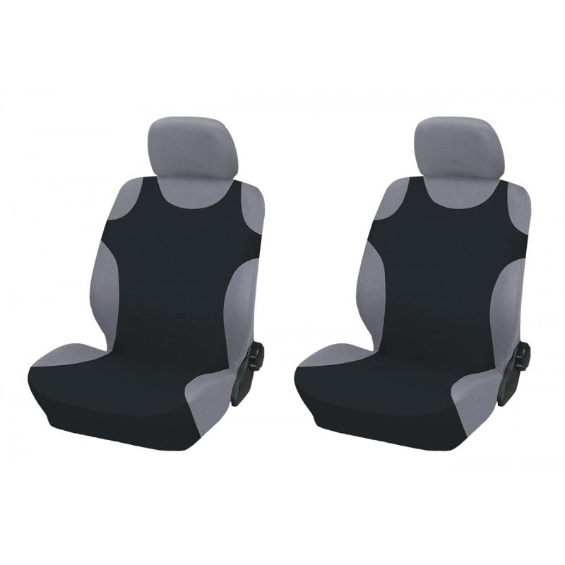 Set 2 huse scaune auto, tip maieu, din poliester, negre