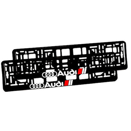 Set 2 suporturi numar inmatriculare personalizat Audi 2