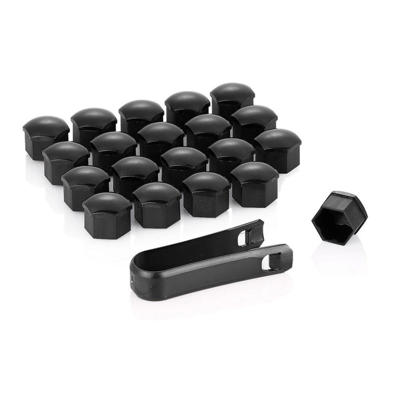 Set 20 capace prezoane. pe 19 mm plus cheie de scos capacele. negre